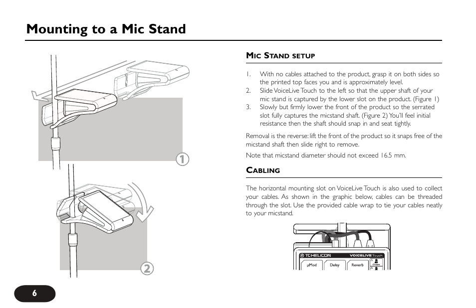 Mounting to a mic stand | TC-Helicon VoiceLive Touch User Manual User Manual | Page 5 / 42