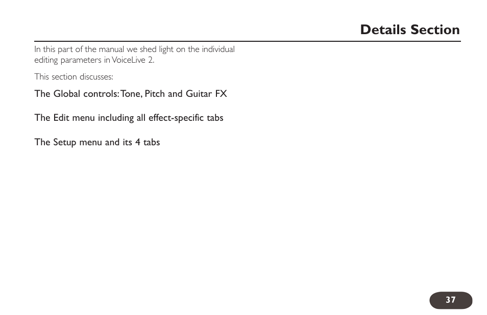 TC-Helicon VoiceLive 2 User manual User Manual | Page 37 / 105