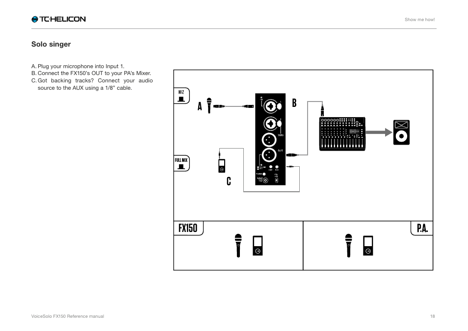 Solo singer, Fx150 | TC-Helicon Voicesolo FX150 - Reference Manual User Manual | Page 20 / 40