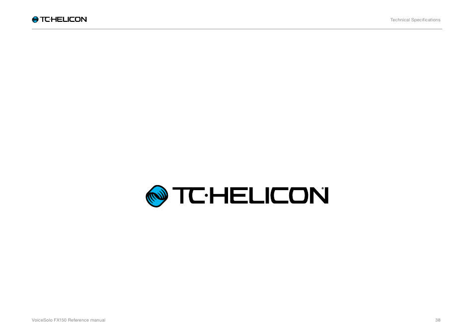 TC-Helicon Voicesolo FX150 - Reference Manual User Manual | Page 40 / 40