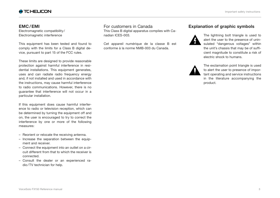 TC-Helicon Voicesolo FX150 - Reference Manual User Manual | Page 5 / 40