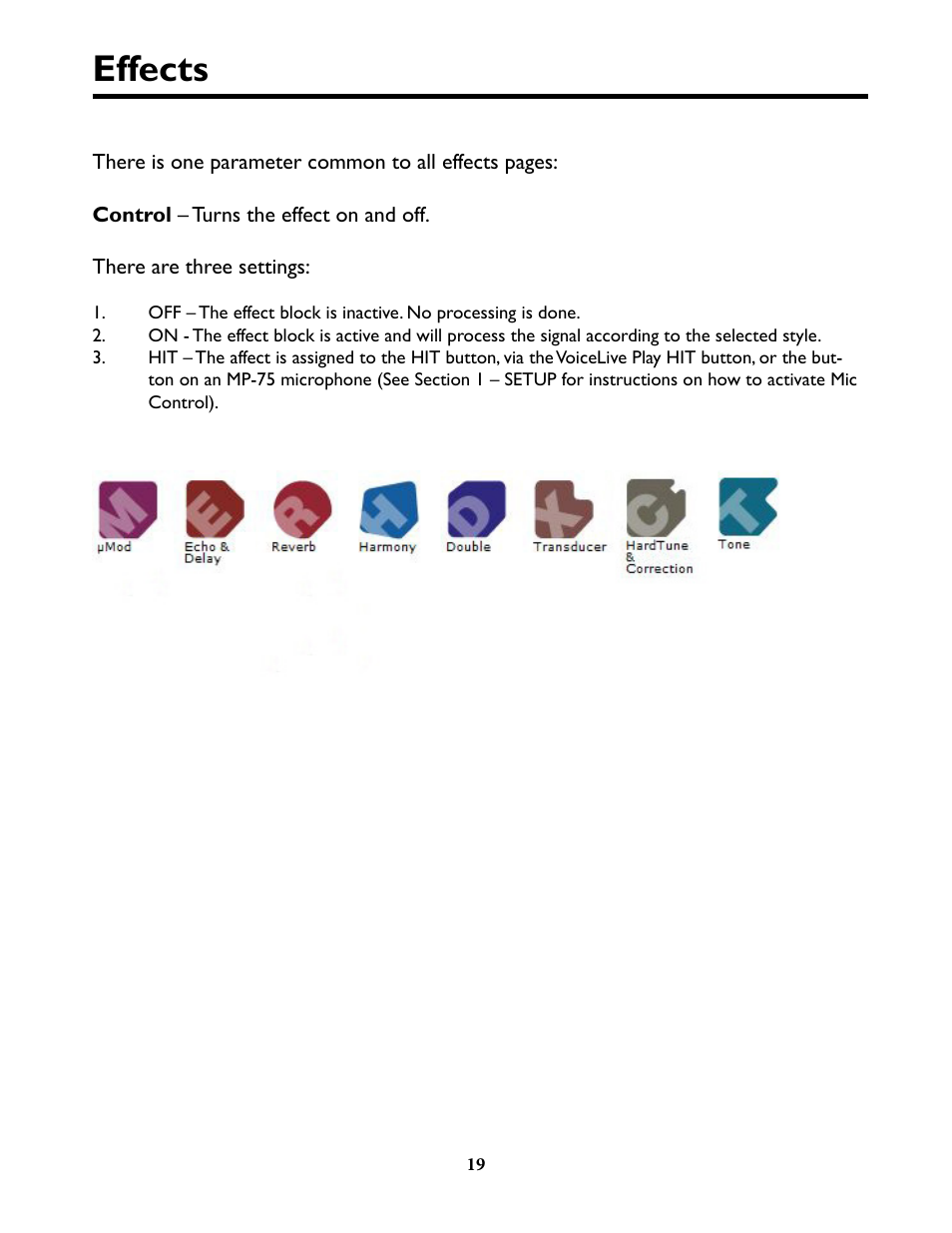 Effects | TC-Helicon VoiceLive Play Details Manual User Manual | Page 19 / 32