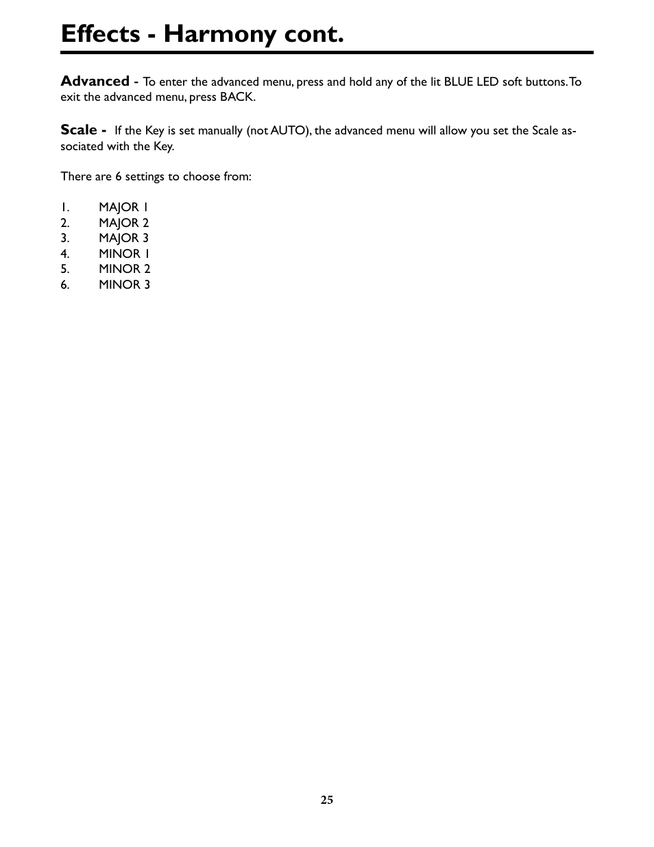 Effects - harmony cont | TC-Helicon VoiceLive Play Details Manual User Manual | Page 25 / 32