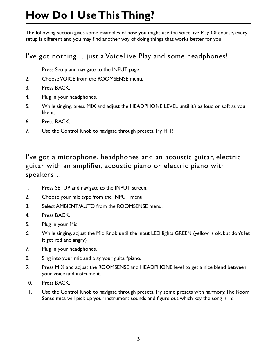 How do i use this thing | TC-Helicon VoiceLive Play Details Manual User Manual | Page 3 / 32