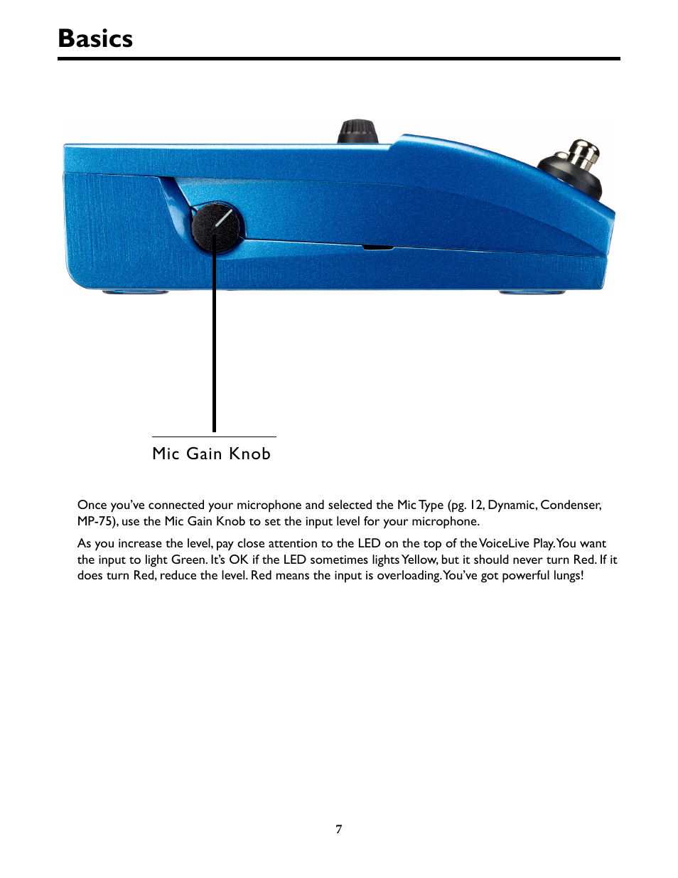 Basics | TC-Helicon VoiceLive Play Details Manual User Manual | Page 7 / 32