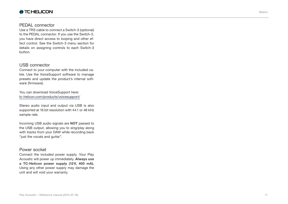 TC-Helicon Play Acoustic - Reference Manual User Manual | Page 13 / 75