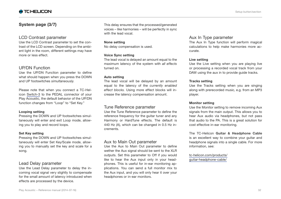 TC-Helicon Play Acoustic - Reference Manual User Manual | Page 34 / 75