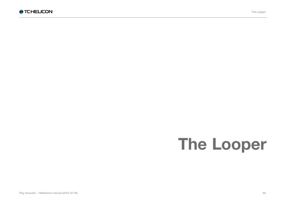 The looper | TC-Helicon Play Acoustic - Reference Manual User Manual | Page 62 / 75