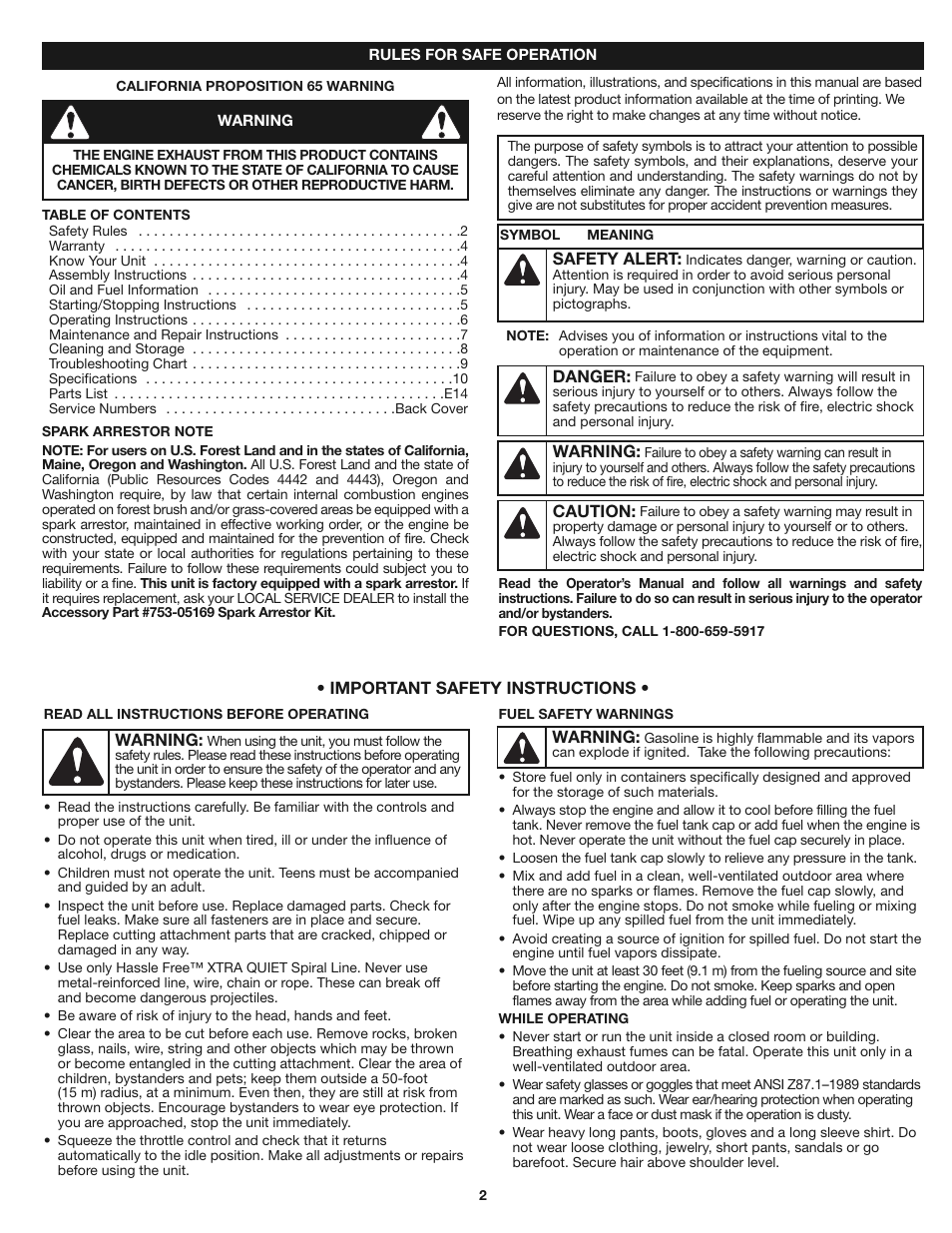 Craftsman 316.7919 User Manual | Page 2 / 28