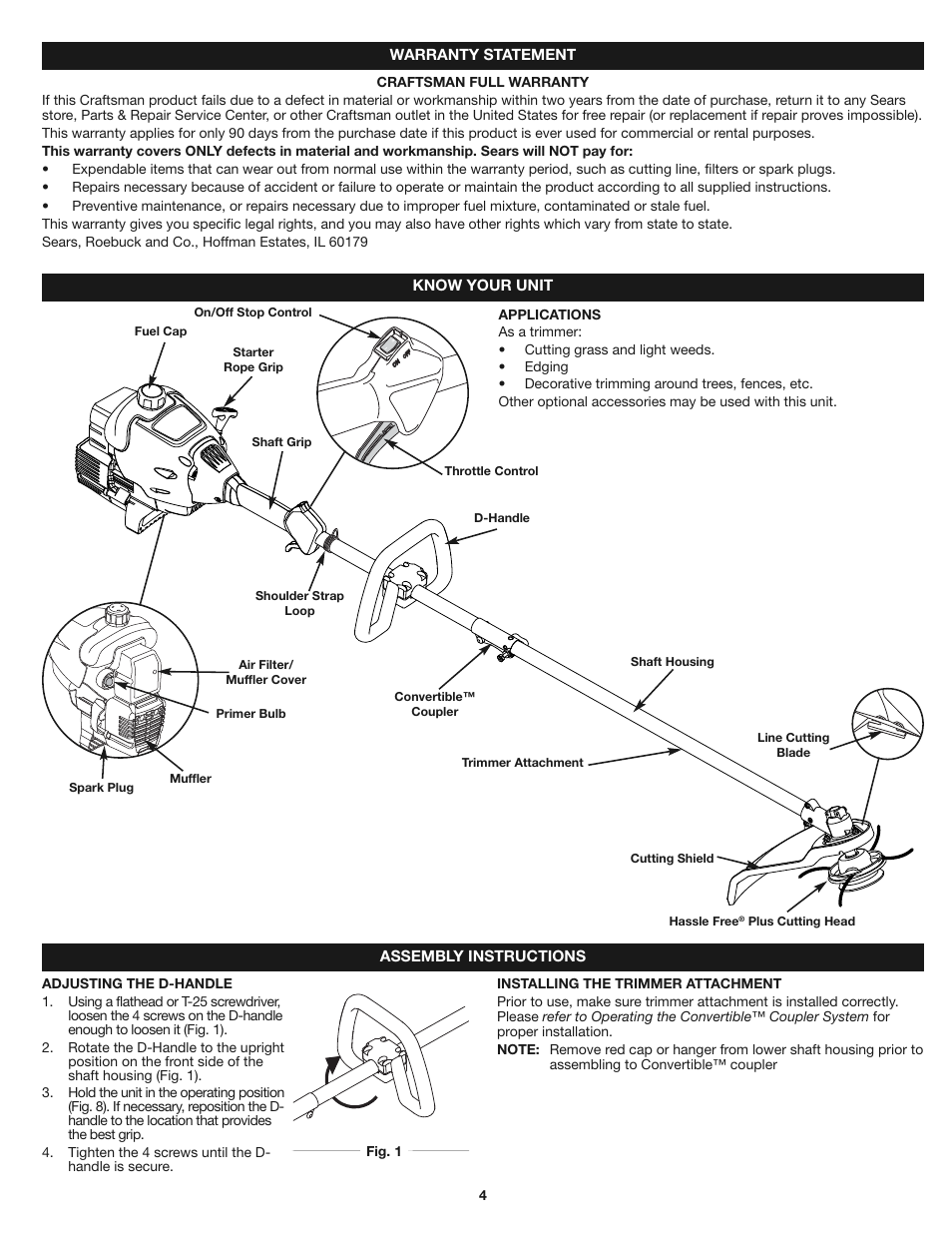 Craftsman 316.7919 User Manual | Page 4 / 28