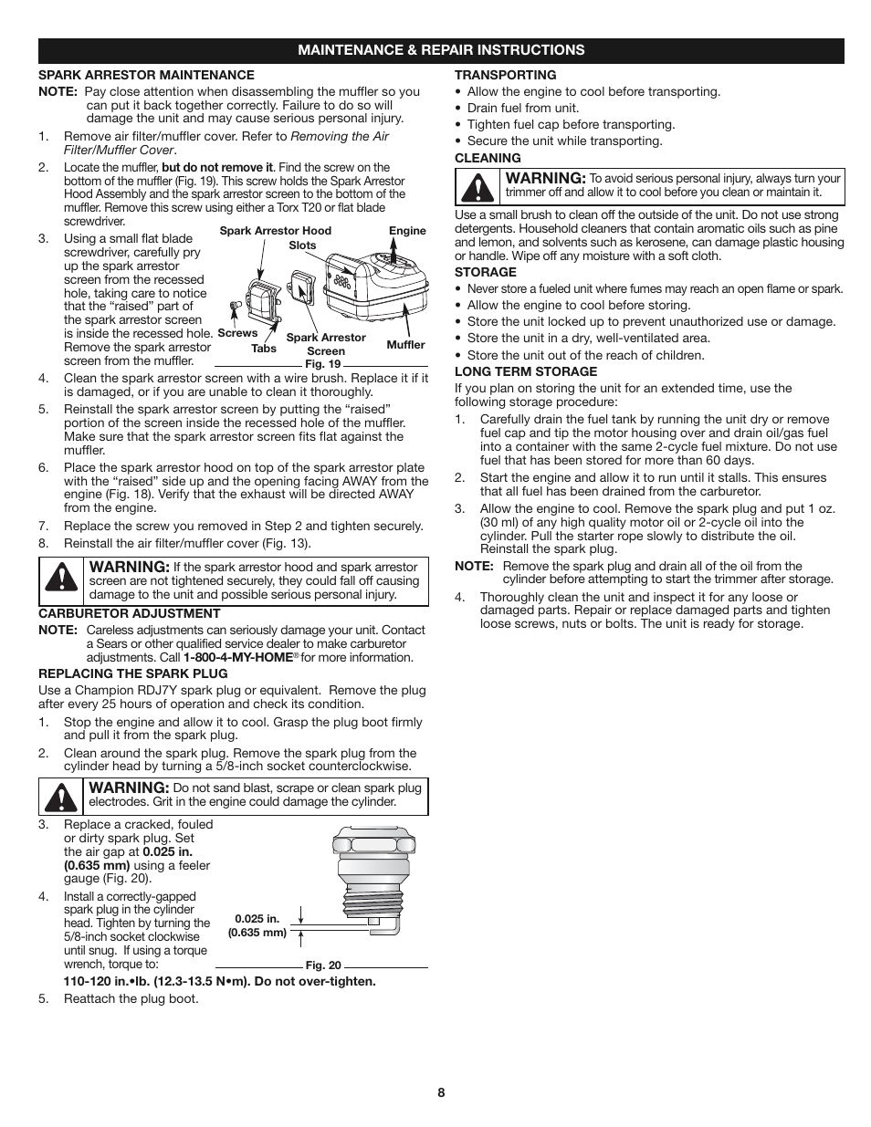 Craftsman 316.7919 User Manual | Page 8 / 28