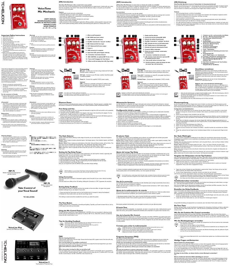 TC-Helicon Mic Mechanic Manual User Manual | 2 pages