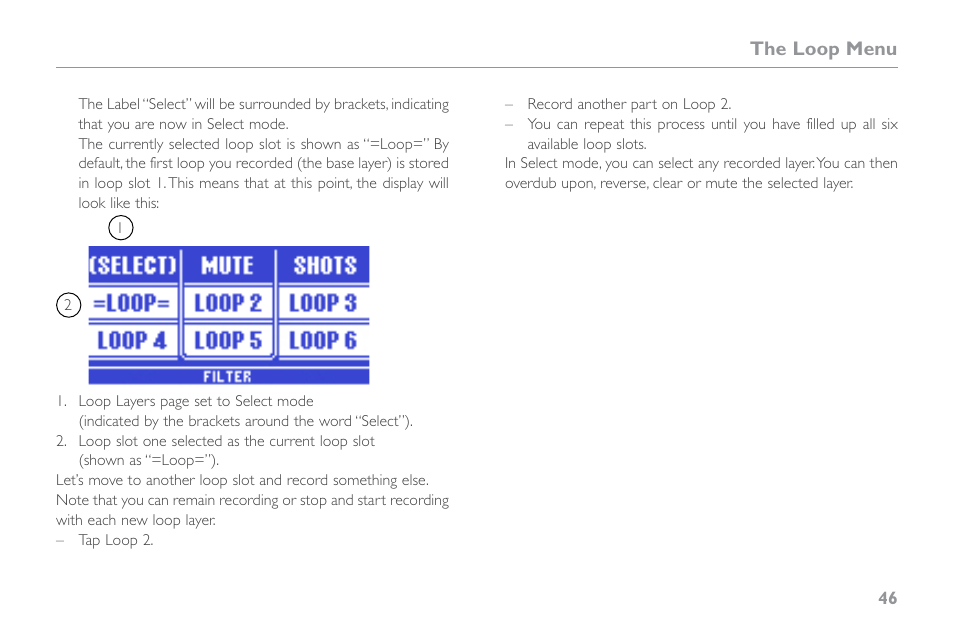 The loop menu | TC-Helicon VoiceLive Touch 2 Reference Manual User Manual | Page 52 / 98
