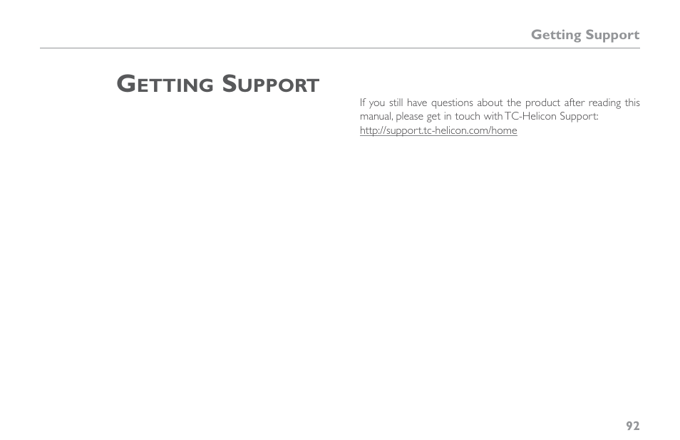 Getting support | TC-Helicon VoiceLive Touch 2 Reference Manual User Manual | Page 98 / 98