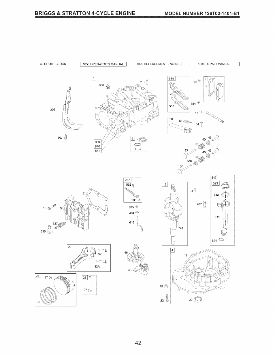 Briggs & stratton 4-cycle engine | Craftsman 917.370620 User Manual | Page 42 / 48