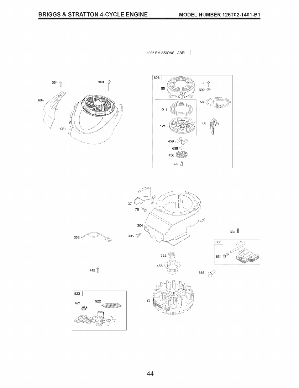 Briggs & stratton 4-cycle engine | Craftsman 917.370620 User Manual | Page 44 / 48