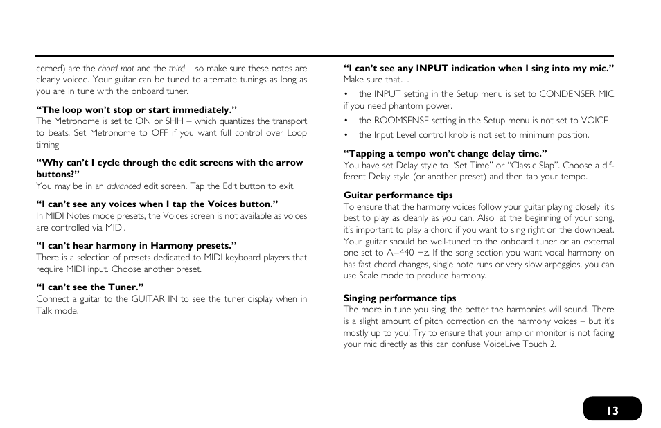 TC-Helicon VoiceLive Touch 2 Quick Guide User Manual | Page 16 / 17