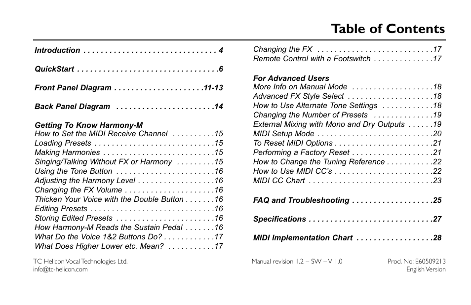 TC-Helicon VoiceTone Harmony-M Manual User Manual | Page 3 / 28