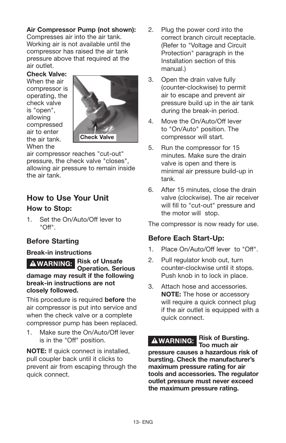 How to use your unit | Craftsman 919.166442 User Manual | Page 13 / 44