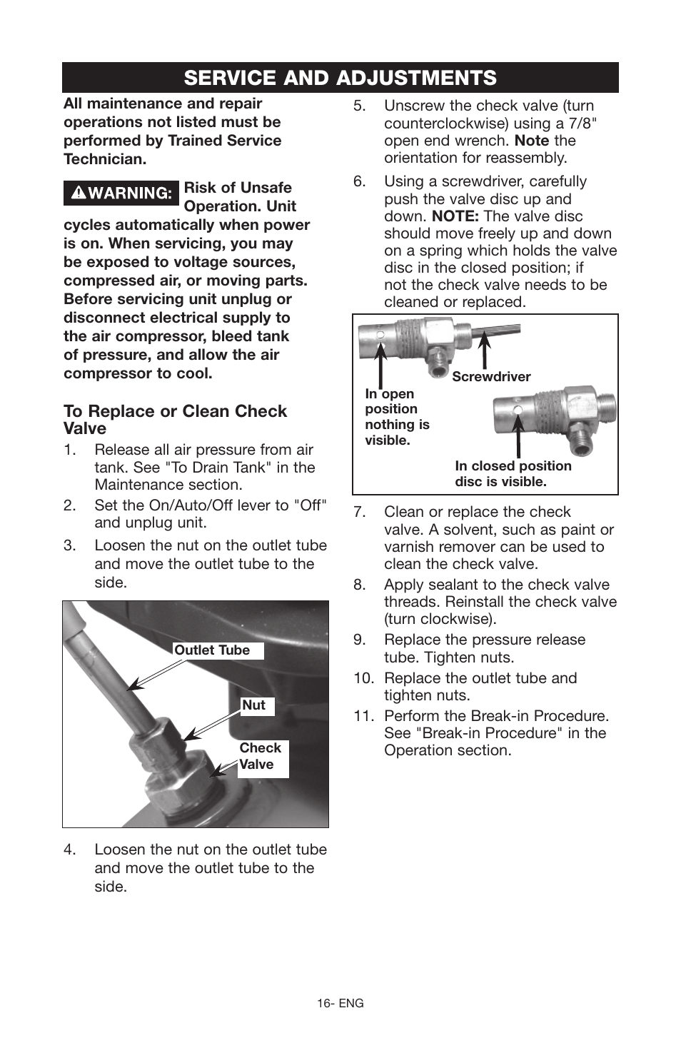 Service and adjustments | Craftsman 919.166442 User Manual | Page 16 / 44
