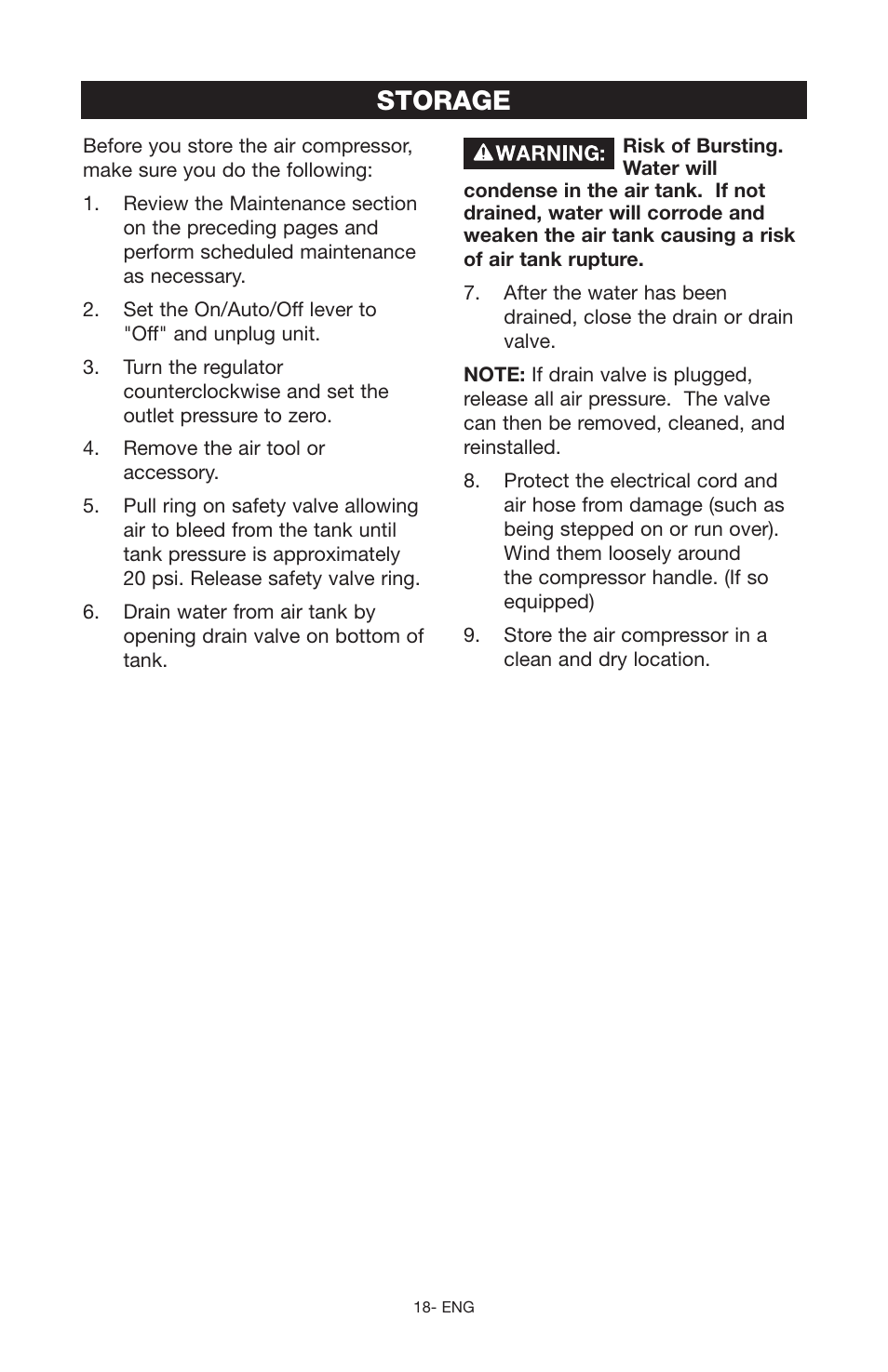 Storage | Craftsman 919.166442 User Manual | Page 18 / 44