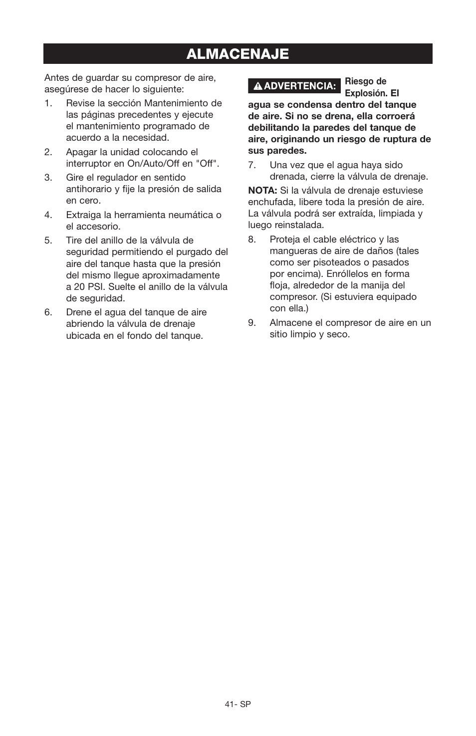 Almacenaje | Craftsman 919.166442 User Manual | Page 37 / 44