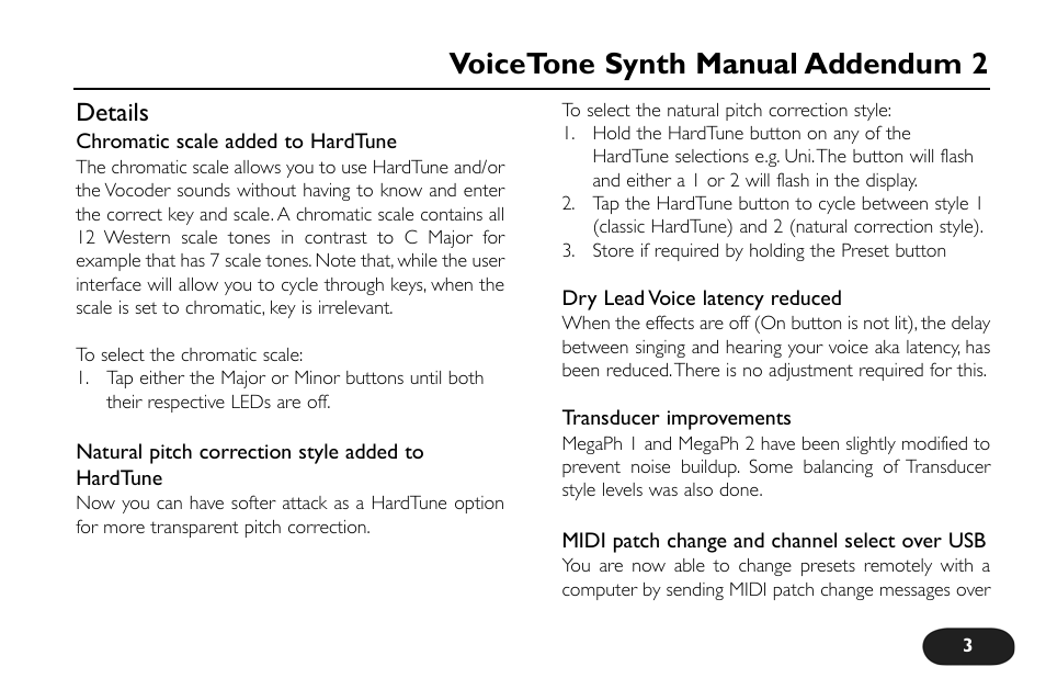 Voicetone synth manual addendum 2, Details | TC-Helicon VoiceTone Synth Manual Addendum User Manual | Page 3 / 5