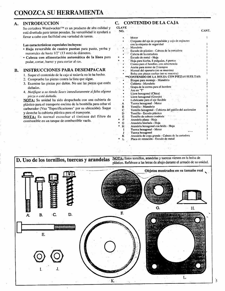 Conozca su herramienta | Craftsman 358.798260-32cc User Manual | Page 34 / 61