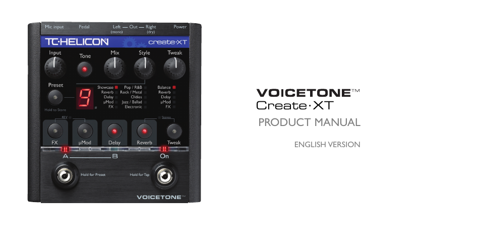 TC-Helicon VoiceTone Create XT Manual User Manual | 34 pages