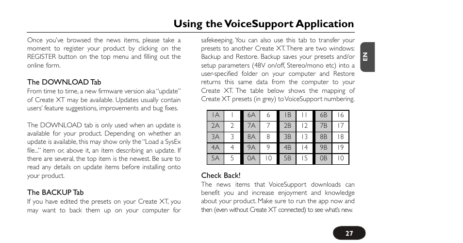 Using the voicesupport application | TC-Helicon VoiceTone Create XT Manual User Manual | Page 27 / 34