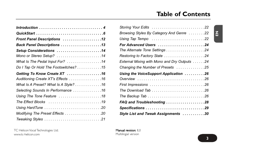 TC-Helicon VoiceTone Create XT Manual User Manual | Page 3 / 34