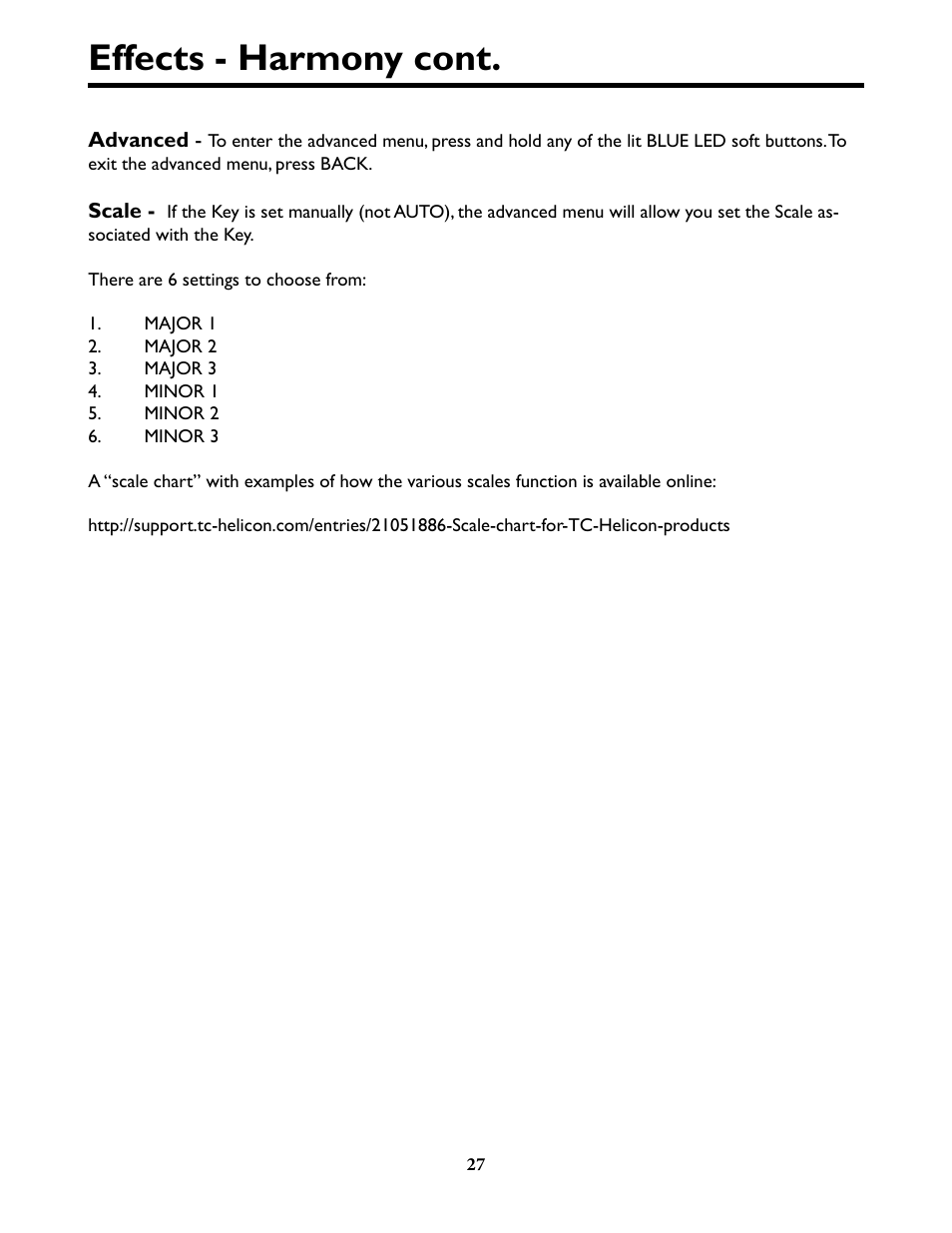 Effects - harmony cont | TC-Helicon VoiceLivePlay GTX Details manual User Manual | Page 27 / 39