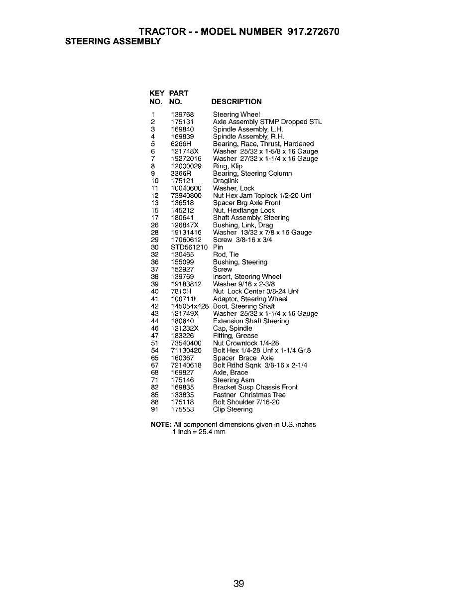 Tractor | Craftsman 917.272670 User Manual | Page 39 / 56