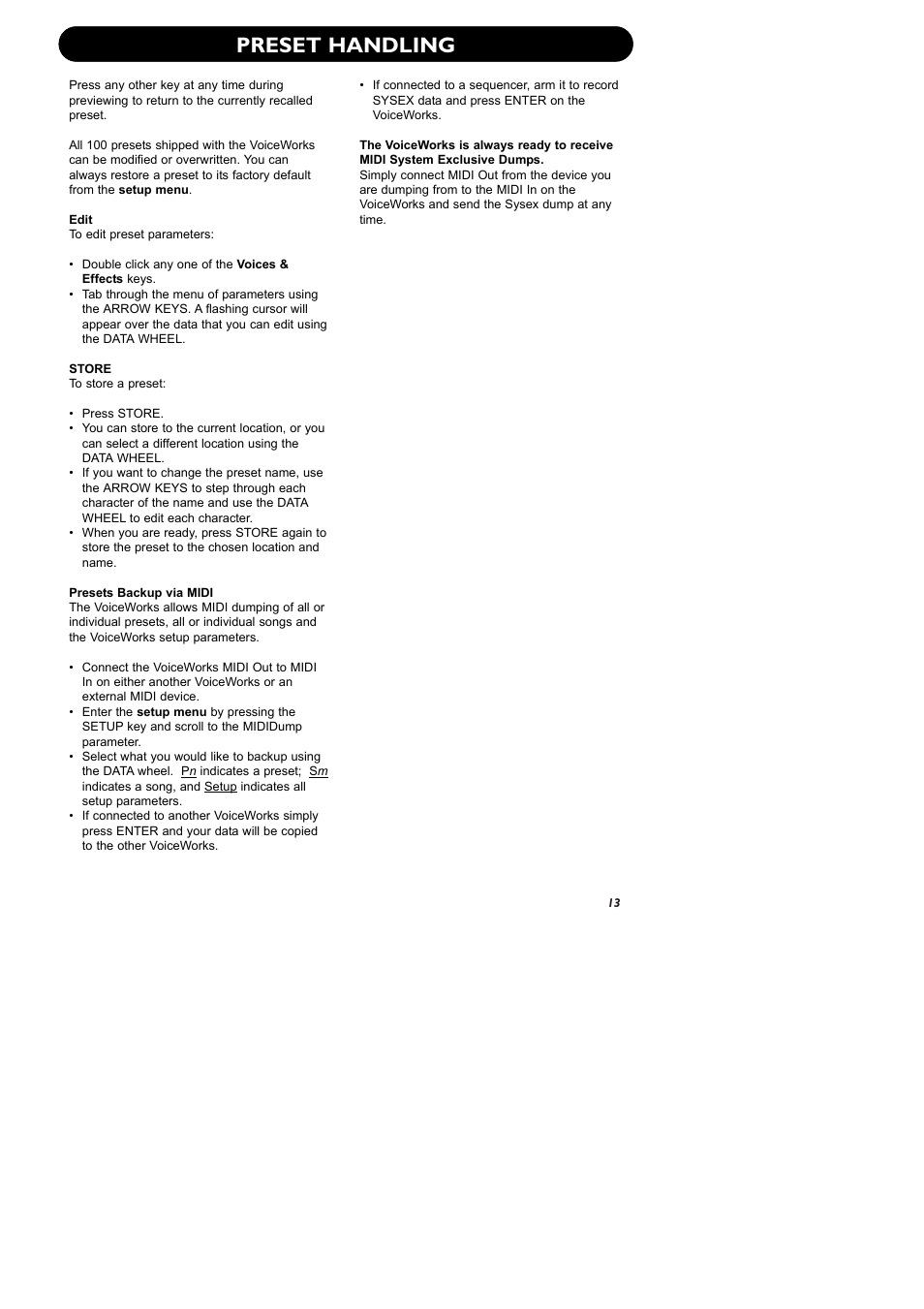 Preset handling | TC-Helicon VoiceWorks Manual User Manual | Page 15 / 33