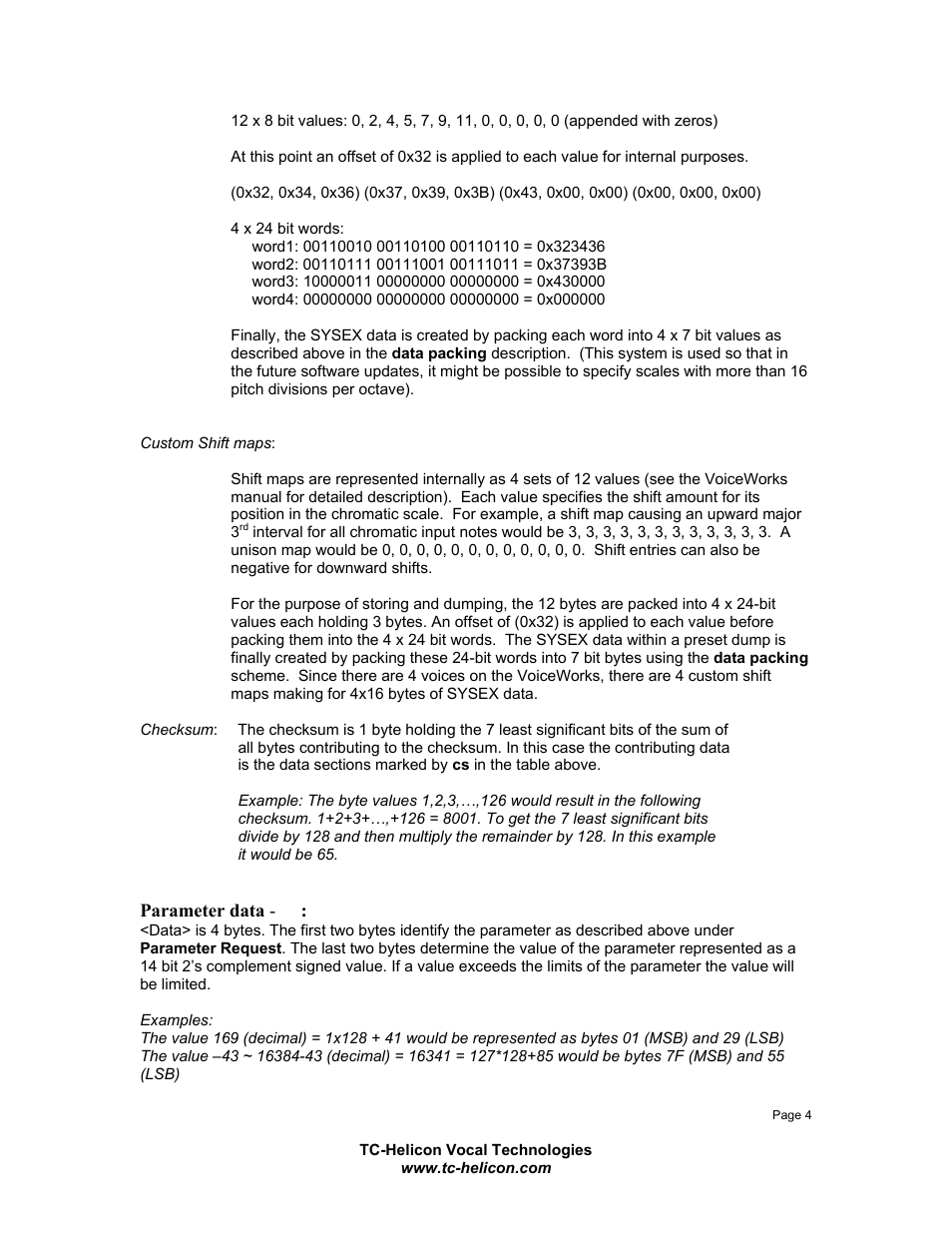 TC-Helicon VoiceWorks Sysex Manual User Manual | Page 4 / 8