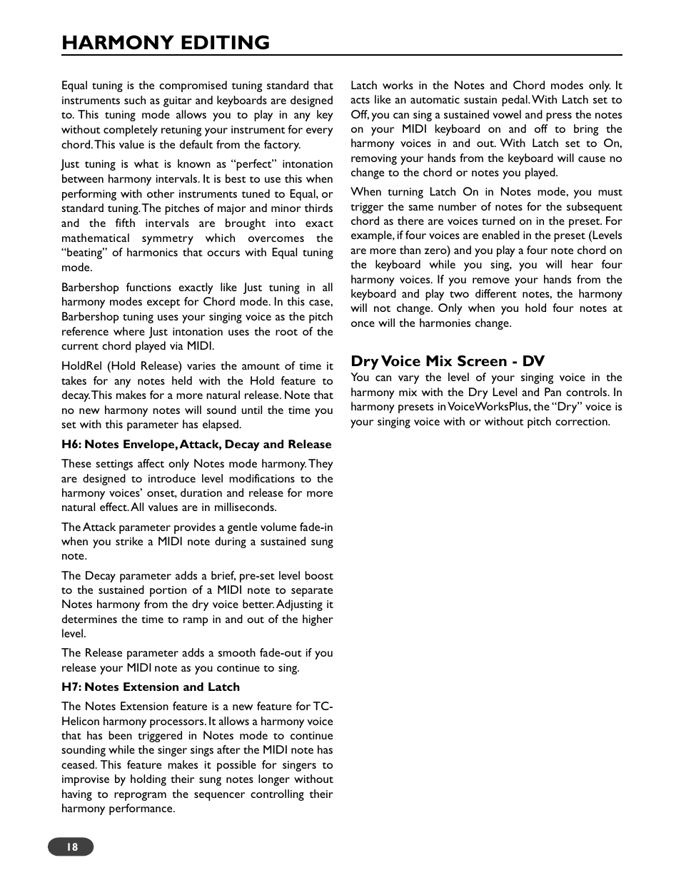 Harmony editing | TC-Helicon VoiceWorks Plus Manual User Manual | Page 22 / 44