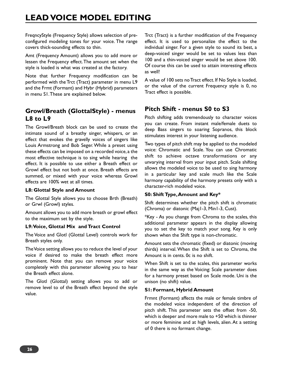 Lead voice model editing | TC-Helicon VoiceWorks Plus Manual User Manual | Page 30 / 44