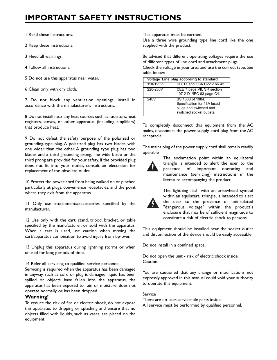 Important safety instructions | TC-Helicon VoiceWorks Plus Manual User Manual | Page 4 / 44