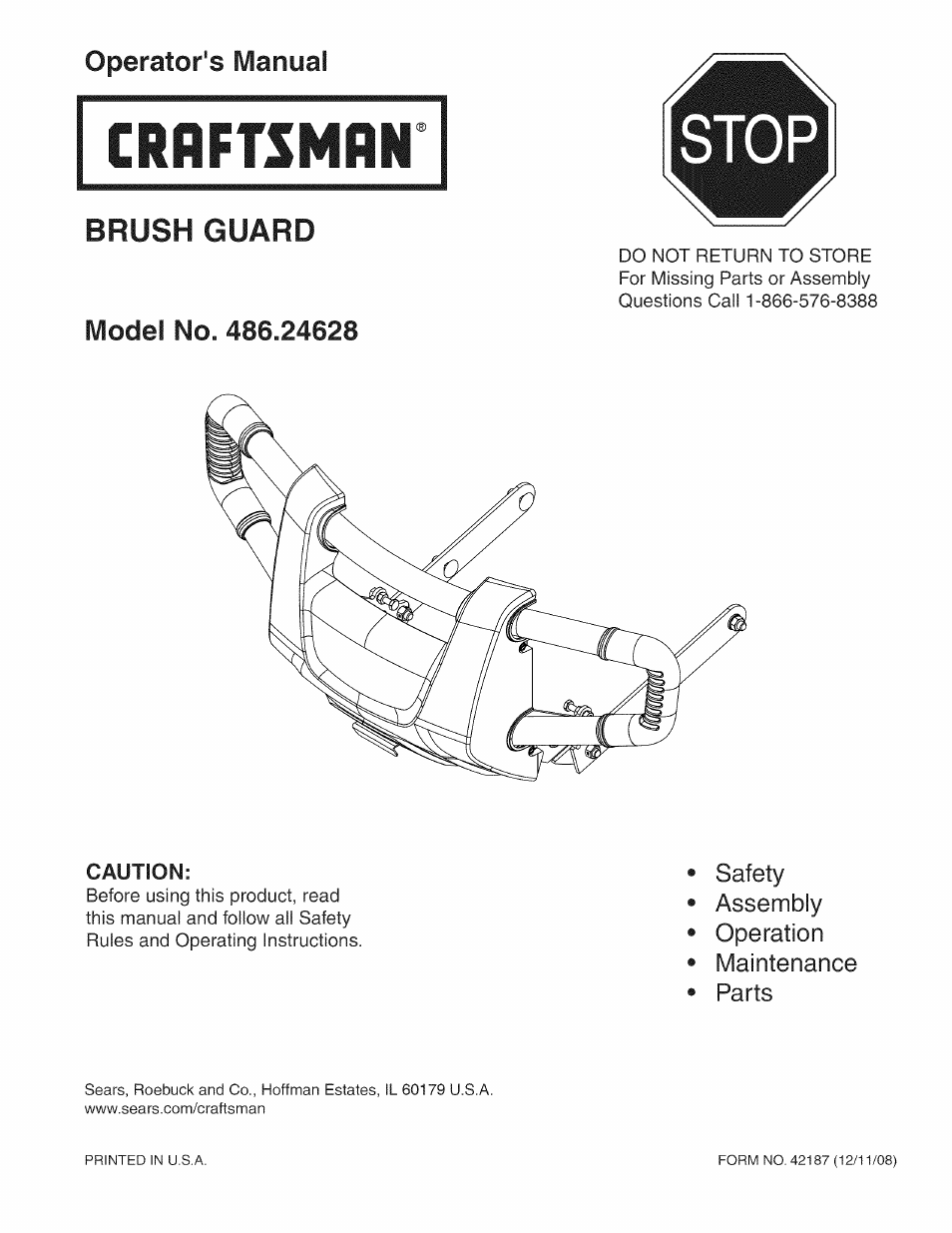 Craftsman 486.24628 User Manual | 8 pages