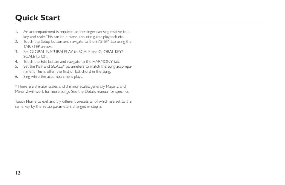 Quick start | TC-Helicon VoiceLive Rack - Basics Manual User Manual | Page 12 / 19