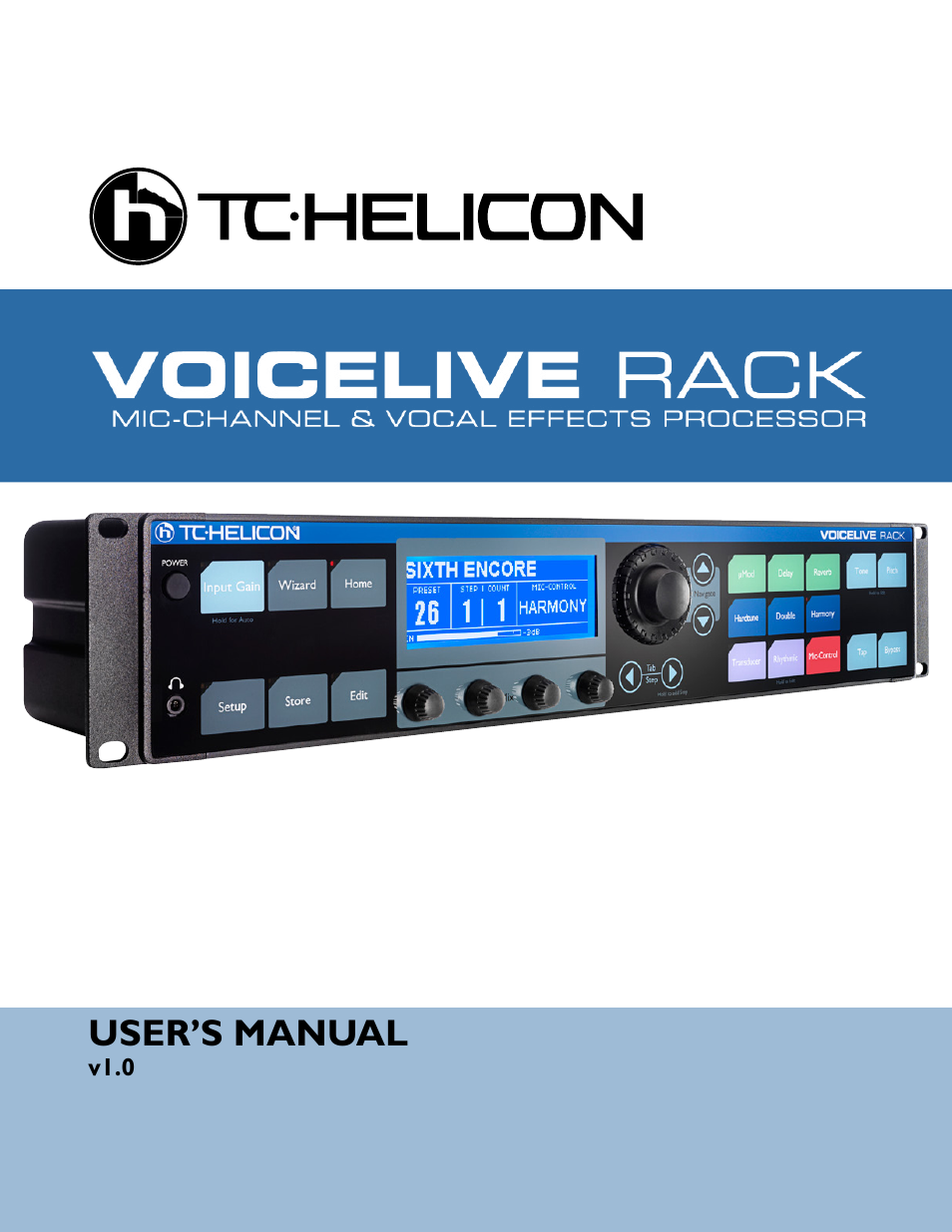 TC-Helicon VoiceLive Rack Full User's Manual User Manual | 89 pages