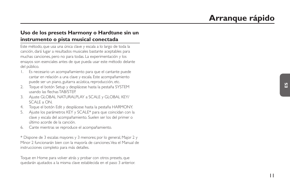 Arranque rápido | TC-Helicon VoiceLive Rack - Basics Manual User Manual | Page 11 / 18