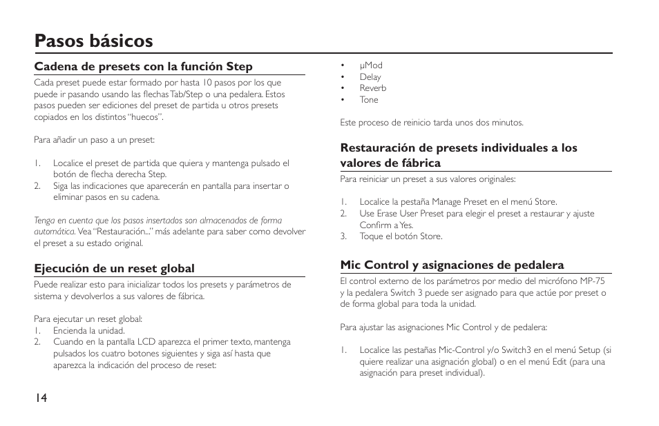 Pasos básicos | TC-Helicon VoiceLive Rack - Basics Manual User Manual | Page 14 / 18