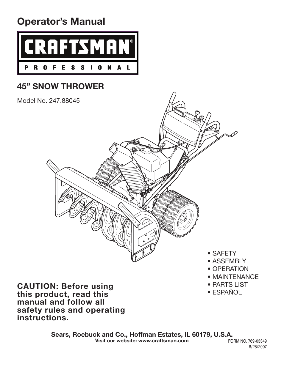 Craftsman 247.88045 User Manual | 64 pages