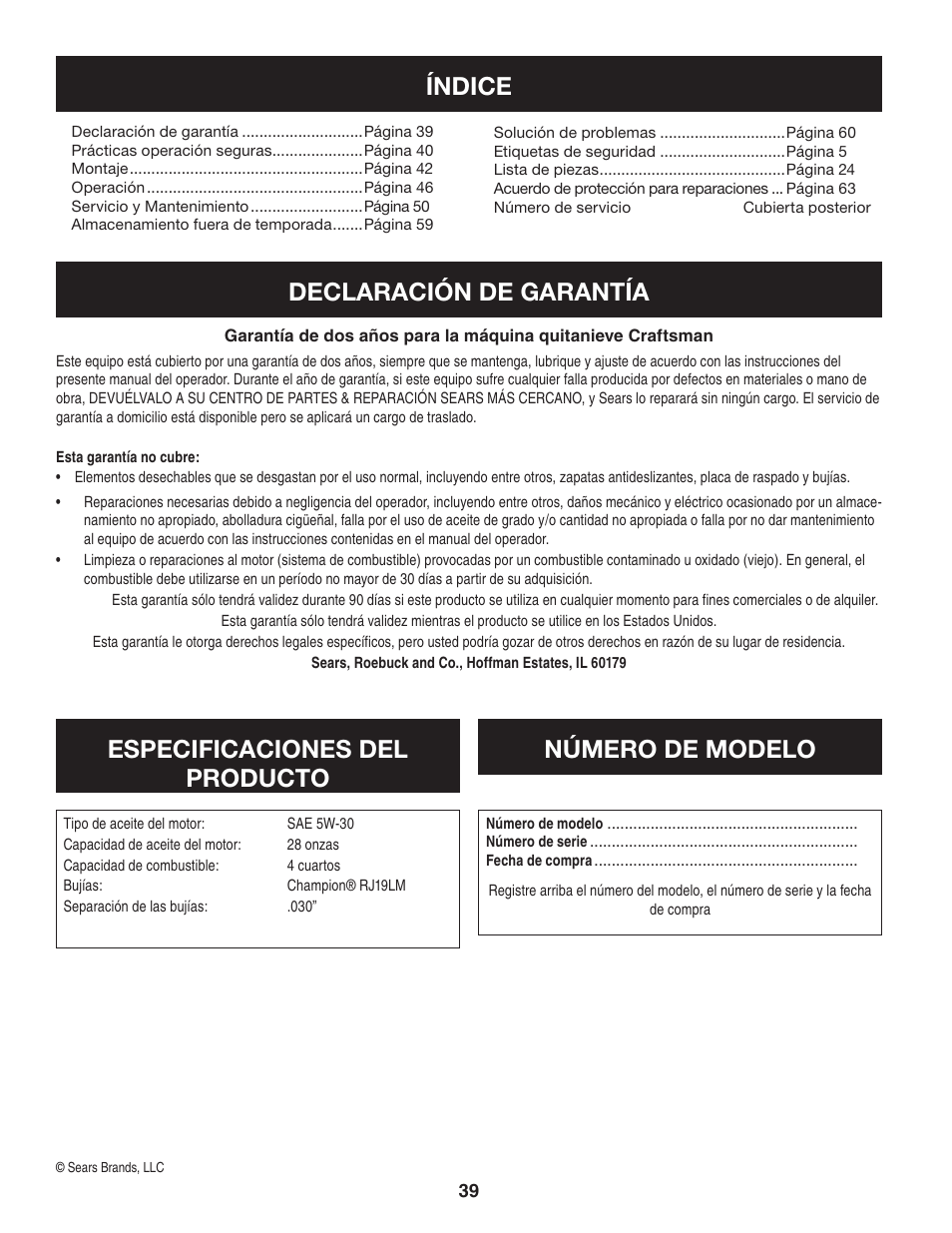 Craftsman 247.88045 User Manual | Page 39 / 64