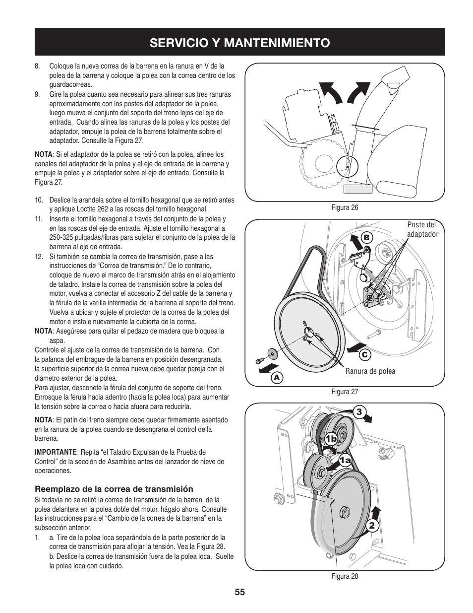 Servicio y mantenimiento | Craftsman 247.88045 User Manual | Page 55 / 64