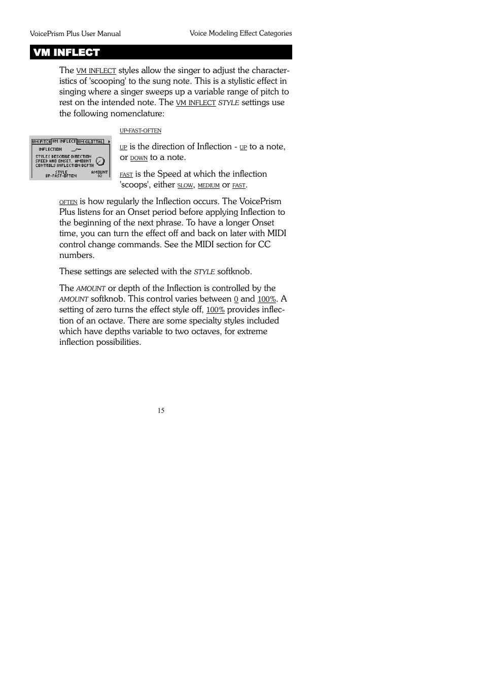 Vm inflect | TC-Helicon VoicePrismPlus Manual User Manual | Page 15 / 41