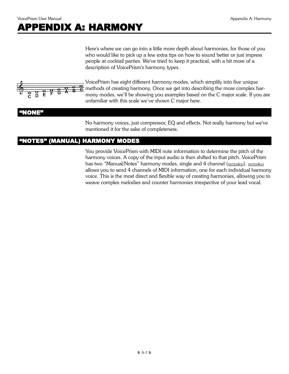 Appendix a: harmony | TC-Helicon Voiceprism Manual User Manual | Page 33 / 46