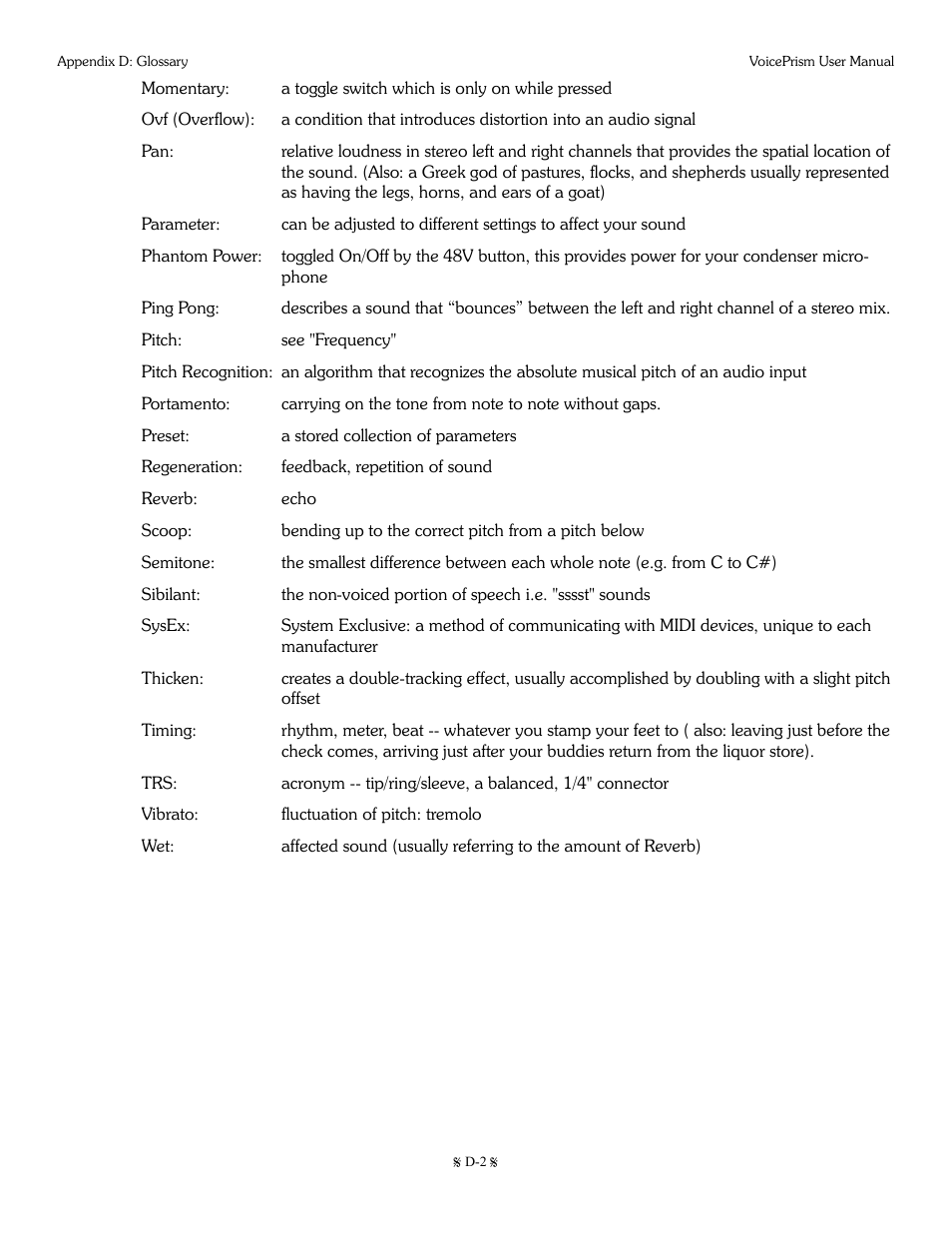 TC-Helicon Voiceprism Manual User Manual | Page 44 / 46