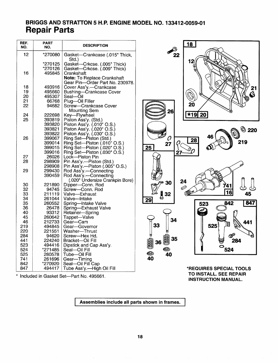 Repair parts | Craftsman 247.797900 User Manual | Page 18 / 36